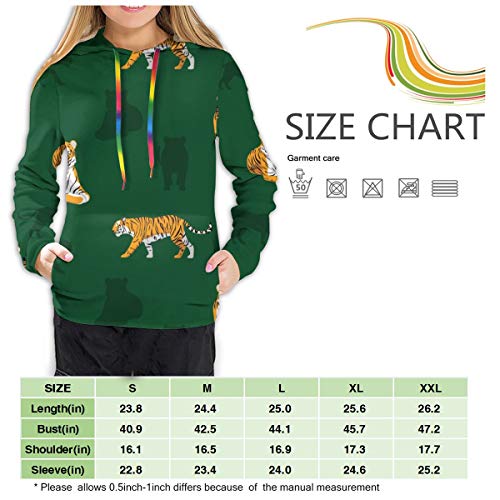 Panthera Bengal Tiger Wallpaper Womens Casual Manga Larga Jersey Chaqueta con Capucha Sudadera M