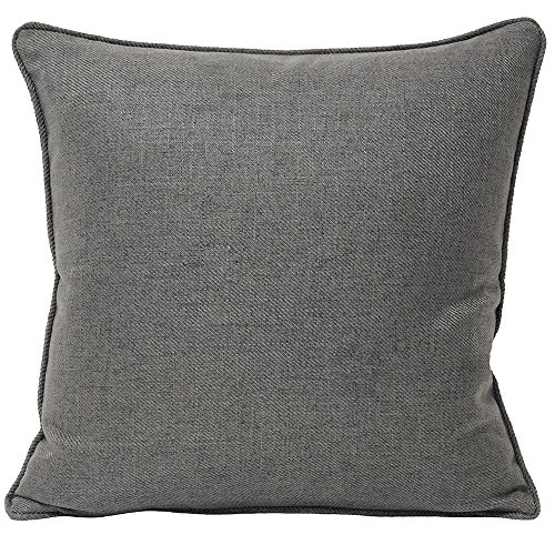 Paoletti Riva Atlantic-Cojín Relleno (Tejido de Sarga, Bordes ribeteados, Funda 100% poliéster, Lavable a máquina, 45 x 45 cm), diseño en el Reino Unido, Gris, 45 x 45cm