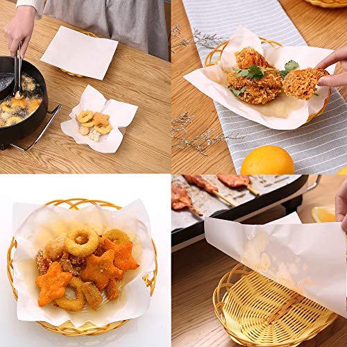 Papel absorbente de aceite para alimentos fritos y tempura, extra grueso, paquete de 50 hojas, 19,7 cm x 21,8 cm