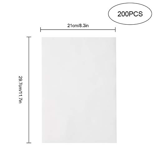 Papel de calco A4,200 unidades,color blanco translúcido papel A4 de sección fina para pintar,dibujar,animación,papel de calco de artista,papel de pintura para copia de estudiantes,papel de pintura