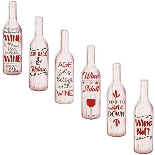 Paper Junkie - Imanes de vino para nevera (4 en, 12 diseños, 12 unidades)