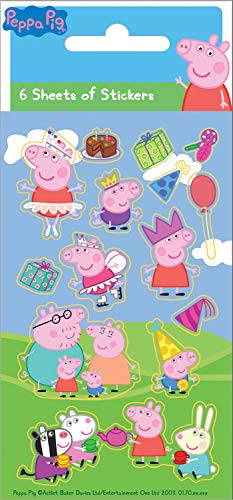 Paper Projects 01.70.24.057 Peppa Pig Party - Lote de pegatinas (18 hojas)