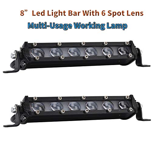 Par LED Light Bar 8" 60W 6000LM COB LED Bar Antivaho Ampolla Barra de LED de trabajo 4x4 Lente LED Linterna Off-Road 4x4 SUV Proyector de motocicleta Led al aire libre Lámpara de Garaje Jardín IP65