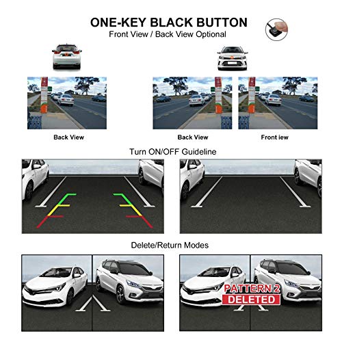 PARKVISION Cámaras de Marcha atrás para Coches, cámara Frontal de Gran Angular de 180 °, Carcasa de Metal con Montaje de Tornillo con 6 Modos de visualización Camara Trasera retrovisor[115SW]