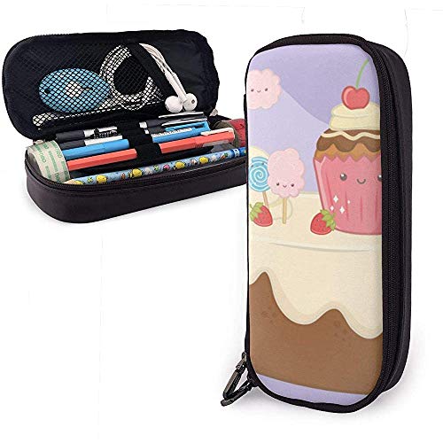 Pastel dulce Crema de chocolate con personajes Kawaii Estuche para lápices Estuche para lápices Estuche para maquillaje Organizador Estuche para lápices Estuche para lápices