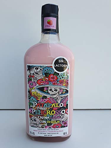 Patapalo Peligrosso Cremas con Tequila- Fresa- Botella 1L SIN LACTOSA