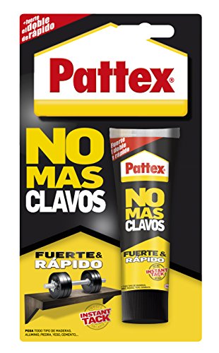 Pattex No Más Clavos Original, adhesivo de montaje resistente, pegamento extrafuerte para madera, metal y más, adhesivo blanco instantáneo, 1 tubo x 100 g