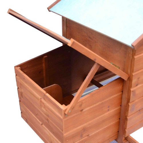 Pawhut Gallinero Corral de Madera para Exteriores Jaula para Gallinas Pollos con Bandeja Extraíble Caja de Huevo Resistente al Agua 190x66x116 cm