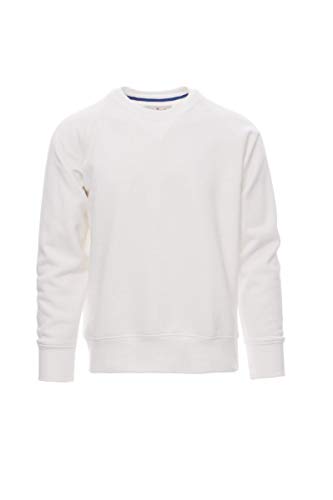 PAYPER Mistral+ - Sudadera con Cuello Redondo de Manga Larga para Hombre, Mezcla de algodón, puños con Cintura elástica Blanca Bianco XL