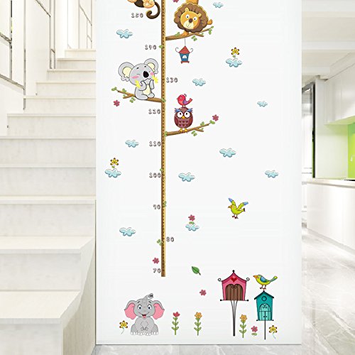 Pegatina pared medidor altura animales para dormitorios bebes infantiles cuartos de juegos de OPEN BUY