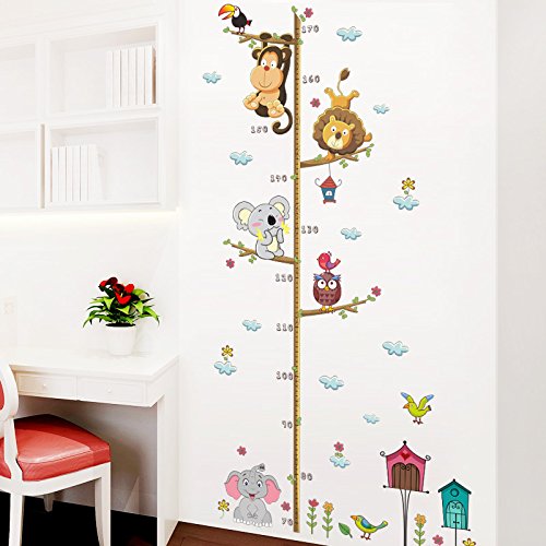 Pegatina pared medidor altura animales para dormitorios bebes infantiles cuartos de juegos de OPEN BUY