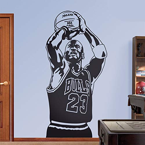 Pegatinas de pared con retrato, jugadores de baloncesto, amantes de los deportes, pegatinas de pared, utilizadas para la decoración del dormitorio del dormitorio de adolescentes 57x27cm