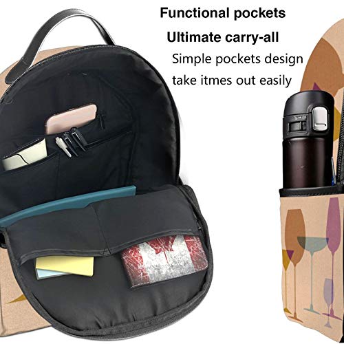 PEIGJH Mochilas Escolares Bolsa Daypack Mochila Tipo Casual para Niños Niñas para Portátiles Netbooks Copa de Vino