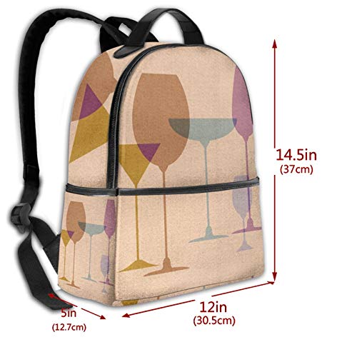 PEIGJH Mochilas Escolares Bolsa Daypack Mochila Tipo Casual para Niños Niñas para Portátiles Netbooks Copa de Vino