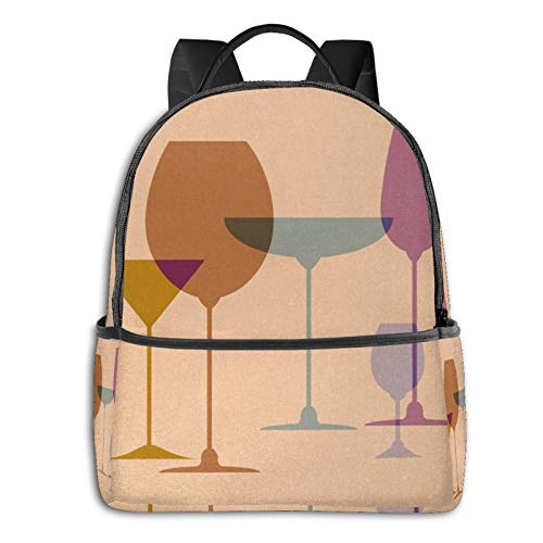 PEIGJH Mochilas Escolares Bolsa Daypack Mochila Tipo Casual para Niños Niñas para Portátiles Netbooks Copa de Vino