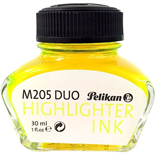 Pelikan 344879 - Tinta para pluma estilográfica 4001, frasco de vidrio de 30 ml, color amarillo fluorescente