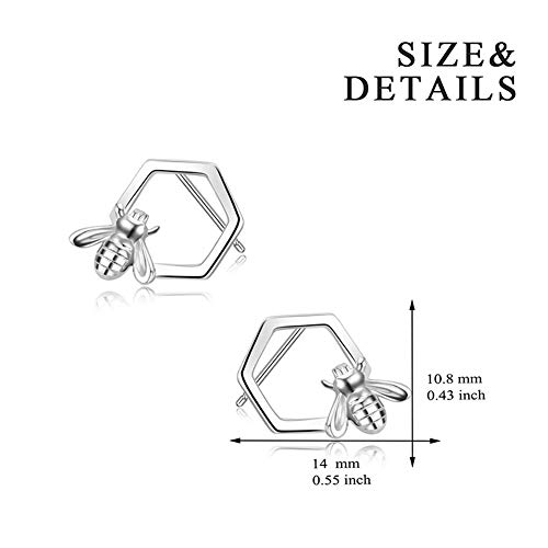 Pendientes de abeja s925 pendientes de nido de abeja de plata esterlina elementos de encanto pendientes de damas y niñas suministros