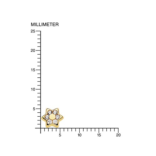 Pendientes Niña Estrella 6 puntas con circonitas (9kts)