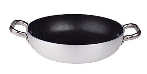 Pentole Agnelli FAMA10SEL20 Select Pan Pan de aluminio, 2 manijas de acero inoxidable, 20 cm, plata