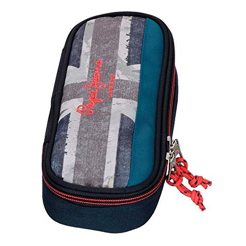 Pepe Jeans Ian - Estuche con Organizador, 22 cm, Azul