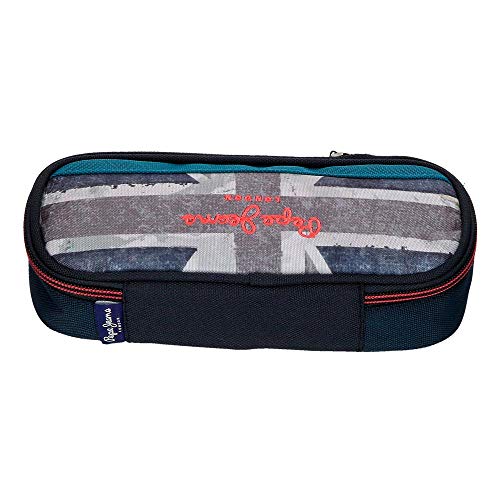 Pepe Jeans Ian - Estuche con Organizador, 22 cm, Azul