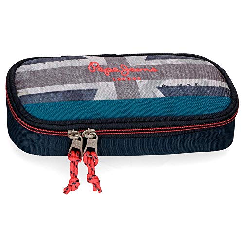 Pepe Jeans Ian - Estuche con Organizador, 22 cm, Azul