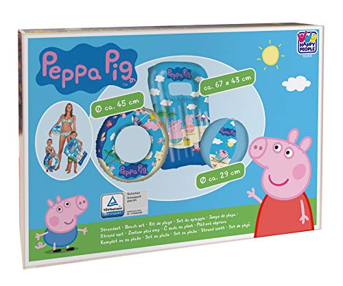 Peppa Pig Juego de Playa | 3 Partes Colchoneta, Flotador & Pelota de Agua