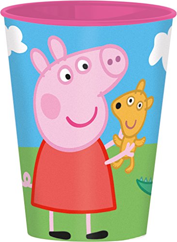 Peppa Pig Plastico value vaso (Stor 52807), color negro, Mediano