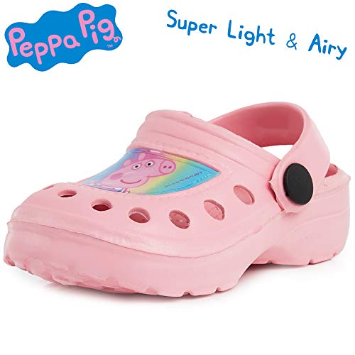 Peppa Pig Sandalias Niña, Zuecos Niña para Playa Piscina Jardin, Cangrejeras Niña para Verano, Chanclas Niña de Color Rosa para Vacaciones, Regalos Originales Niñas (Rosa Claro, Numeric_24_Point_5)