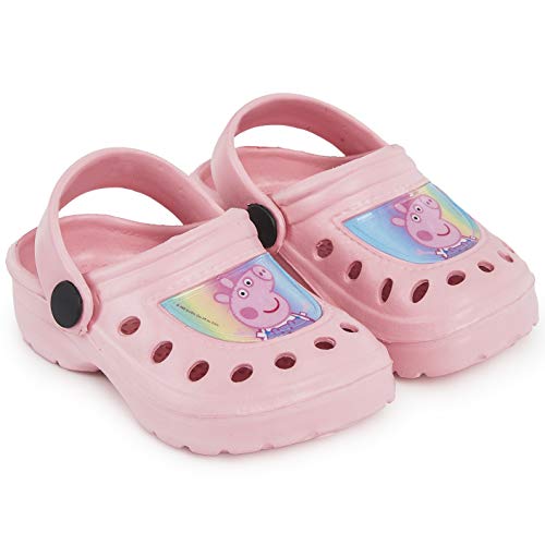 Peppa Pig Sandalias Niña, Zuecos Niña para Playa Piscina Jardin, Cangrejeras Niña para Verano, Chanclas Niña de Color Rosa para Vacaciones, Regalos Originales Niñas (Rosa Claro, Numeric_24_Point_5)