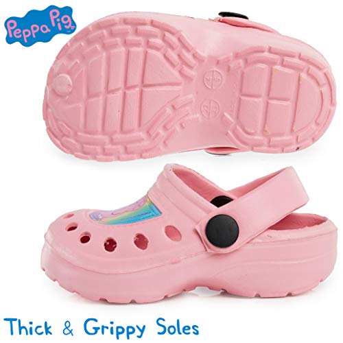 Peppa Pig Sandalias Niña, Zuecos Niña para Playa Piscina Jardin, Cangrejeras Niña para Verano, Chanclas Niña de Color Rosa para Vacaciones, Regalos Originales Niñas (Rosa Claro, Numeric_24_Point_5)