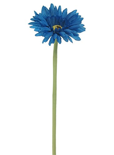 Pequeña cabeza de seda gerbera flower Stem calidad Artificial flores en muchos colores (azul marino)