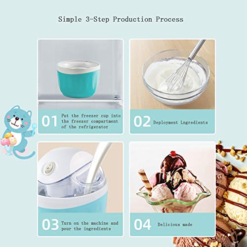 Pequeño helado casero de la máquina, Mini automática Batido de helado, cono de helado de máquina, frutas Pegar Slush Machine, ideal para el helado Pink