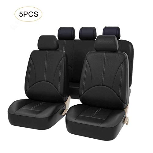 perfecti Fundas Asientos Coche Poli-Piel para Delantero & Trasero, Universal Antideslizante Cubre Asientos De Coche Lavable Accesorios Coches Interior Decoracion