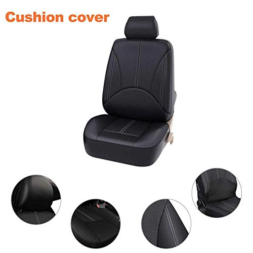 perfecti Fundas Asientos Coche Poli-Piel para Delantero & Trasero, Universal Antideslizante Cubre Asientos De Coche Lavable Accesorios Coches Interior Decoracion