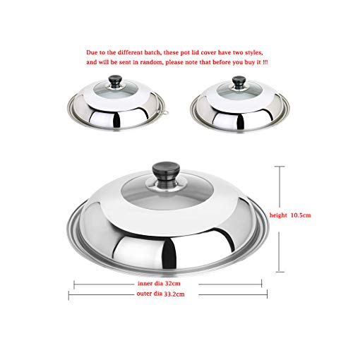 perfk Tapa de sartén Transparente con Tapa de Olla 28cm / 30cm / 32cm / 34cm / 36cm / 40cm - Dia 32cm