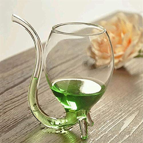 Personalizado Copas De Vino Sin Pie De Cristal 300Ml 5.5" Resistente Al Calor Que Aspira El Jugo De Leche Taza De Té Con El Tubo Pajita Bueno Para Regalos De Bodas Partes (1PC),Clear