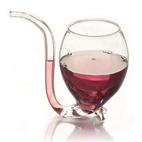 Personalizado Copas De Vino Sin Pie De Cristal 300Ml 5.5" Resistente Al Calor Que Aspira El Jugo De Leche Taza De Té Con El Tubo Pajita Bueno Para Regalos De Bodas Partes (1PC),Clear