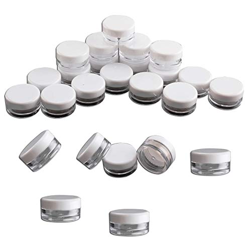 PetHot 100 Piezas de 5ML Plástico Claro Pequeño Frasco Jarra Macetas Vacía Viaje de Muestra Recipientes Redondo Mini Brillo Nail Art Herramientas de Almacenamiento