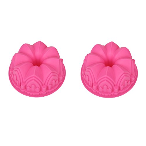 PETSOLA 2 Piezas De Silicona Bundt Crown Cake Baking Molde De Lata Molde Antiadherente para Hornear