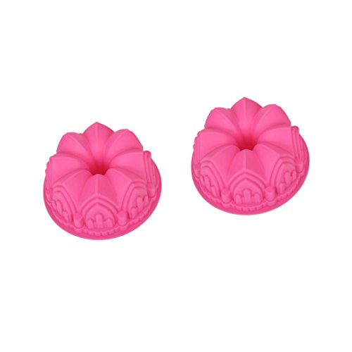 PETSOLA 2 Piezas De Silicona Bundt Crown Cake Baking Molde De Lata Molde Antiadherente para Hornear