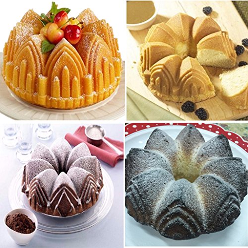 PETSOLA 2 Piezas De Silicona Bundt Crown Cake Baking Molde De Lata Molde Antiadherente para Hornear