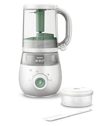 Philips AVENT Robot de comida infantil 4 en 1 SCF885/01 - Fabricantes de comida de bebé (0,24 L, Verde, Blanco, 220-240 V, 50-60 Hz, 0,7 m)