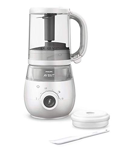 Philips Avent SCF883/01 - Robot de cocina 4 en 1 para papilla, cocina al vapor, Frulla, scongela y calienta de un recipiente