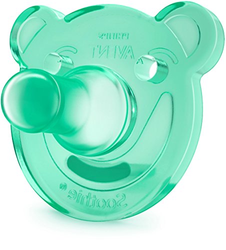 Philips Avent Soothie - Pack de 2 Chupetes calmantes de silicona médica, sin BPA, de 0 a 3 meses, niño, color azul y verde