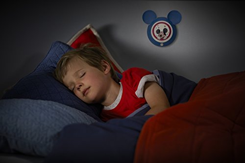 Philips Disney Mickey Mouse - lámpara infantil, Luz nocturna con sensor, luz blanca cálida, bombilla LED, color azul