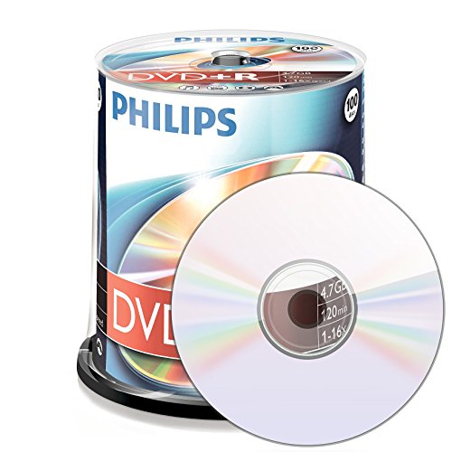 Philips DVD + R De 4,7 GB / 120 Min / 16X Tarrina (100 Disc)
