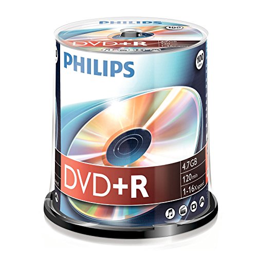 Philips DVD + R De 4,7 GB / 120 Min / 16X Tarrina (100 Disc)