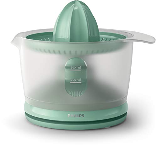 Philips HR2738/50 Exprimidor con boquilla sin goteo, jarra para zumo de 500 ml incluida, Verde mint