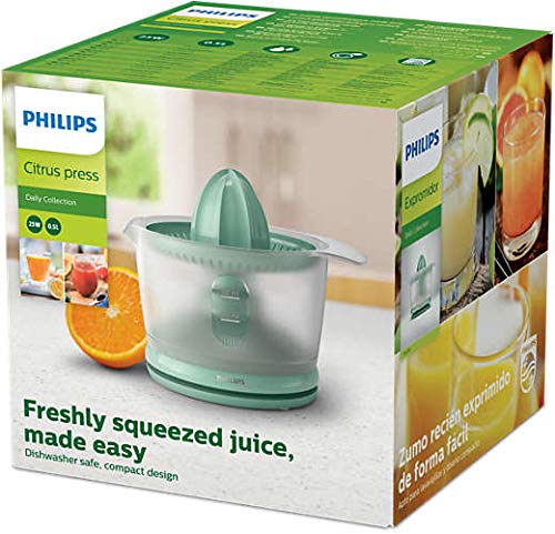 Philips HR2738/50 Exprimidor con boquilla sin goteo, jarra para zumo de 500 ml incluida, Verde mint